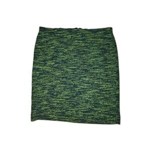 Grace Elements Chartreuse Green and Black Knee-Length Pencil Skirt